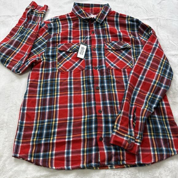Alpine Design Heavyweight Flannel Shirt Men’s Size Large Red Blue Yellow Plaid - Picture 1 of 12
